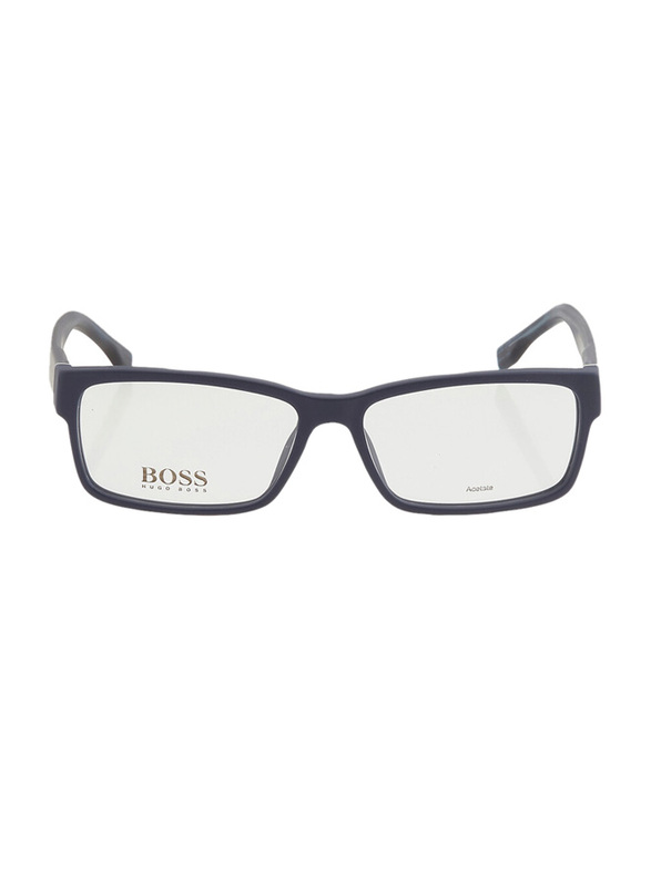 Hugo Boss Full-Rim Rectangular Blue Frame for Men, BO0797 IT 0FLL 00, 56/15/140