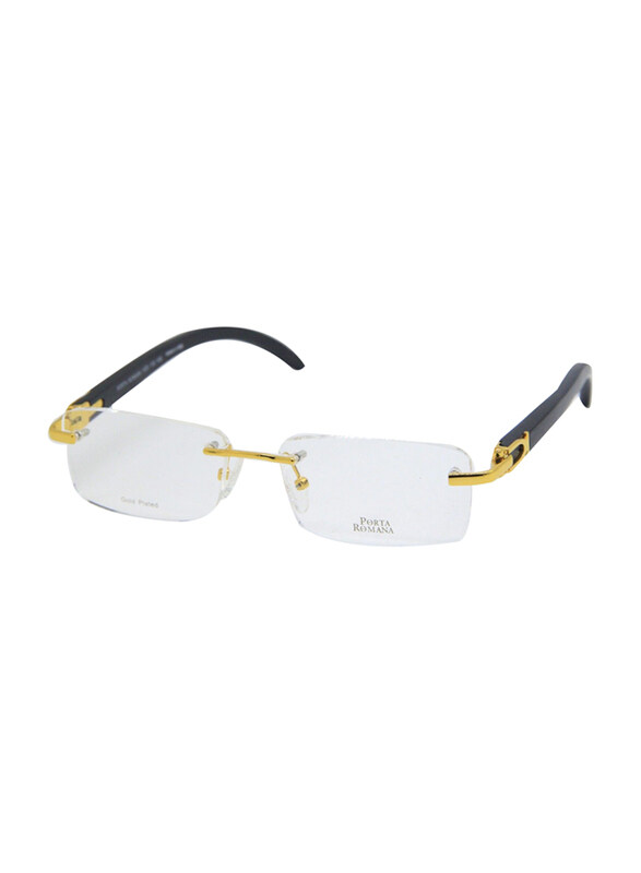 Porta Romana Half-Rim Rectangle Black/Gold Frame Unisex, 1953 100WB, 56/18/135