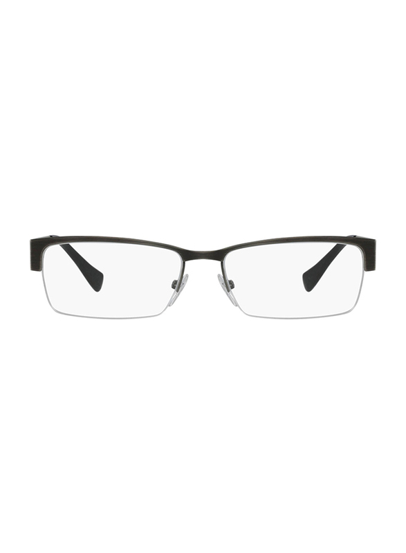 Police Incisive Half-Rim Rectangle Brushed Gun Grey Eyeglass Frames for Men, VPL137 08KT, 55/16/140