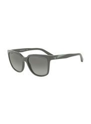 Emporio Armani Full-Rim Square Grey Sunglasses for Women, Grey Gradient Lens, EA4070 551011, 55/19/140