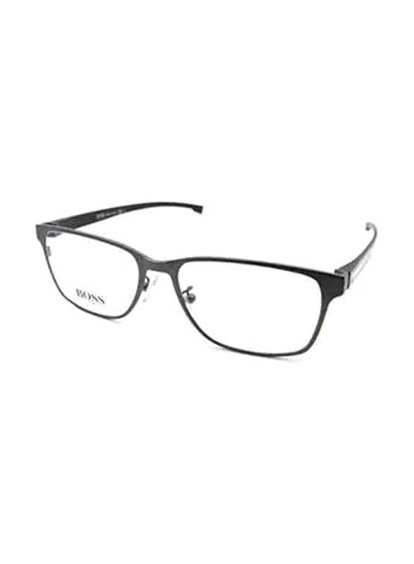 Hugo Boss Full-Rim Rectangle Black Eyewear Frames For Men, Mirrored Clear Lens, BO0901/F 0GN6