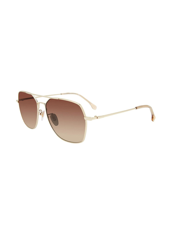 Lozza Full-Rim Geometric Gold Sunglasses Unisex, Brown Lens, SL2367 580594, 58/17/140