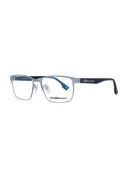 BMW Full-Rim Rectangle Blue Motorsport Eyewear Frames For Men, Mirrored Clear Lens, BS5005 H
