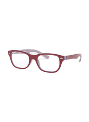 Ray-Ban Full-Rim Square Polished Red On Grey Frame Unisex, 0RY1555 3821, 48/16/130