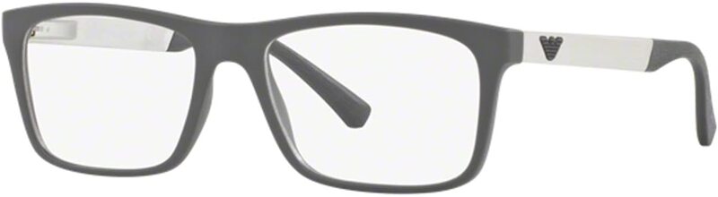 Emporio Armani Full-Rim Aviator Grey Eyeglass Frame for Men, Clear Lens, EA3101 5559, 55/17/145