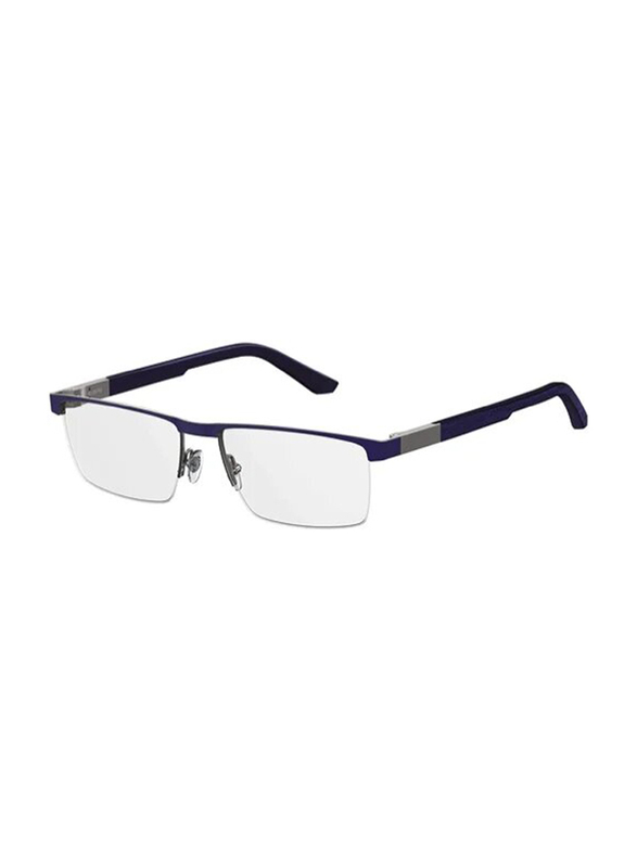 Elasta Half-Rim Square Blue Eyeglass Frames for Men, Transparent Lens, 3113 0H2T 00, 54/16/145