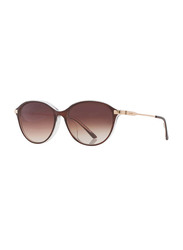 Calvin Klein Full-Rim Round Brown Crystal Sunglasses for Women, Brown Lens, CK19713SA 222, 56/16/140