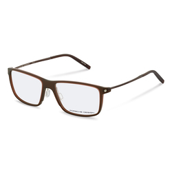 Porsche Design Full-Rim Square Brown Eyeglass Frame for Men, Clear Lens, P8336, 56/16/145