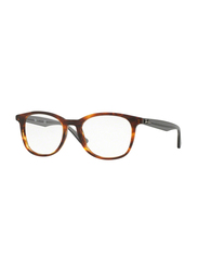 Ray-Ban Full-Rim Square Shiny Havana Eyeglass Frames Unisex, Transparent Lens, RX5356 5607, 54/19/145