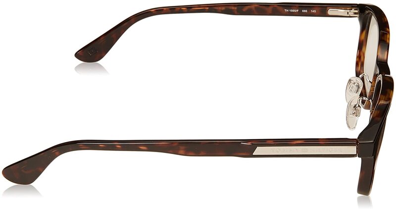 Tommy Hilfiger Full-Rim Rectangular Dark Havana Brown Eyeglass Frames Unisex, Clear Lens, Th 1580/F 0086 00, 56/19/145