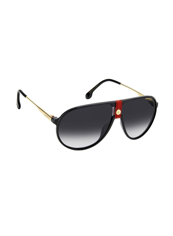Carrera Full-Rim Pilot Black/Gold Unisex Sunglasses, Black Lens, CA1034/S 203359 Y11 9O, 63/12/140
