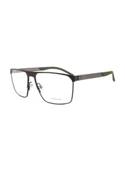 Tommy Hilfiger Full-Rim Square Matte Brown Eyewear Frames For Men, Mirrored Clear Lens, TH1861 4IN6116, 61/16/145