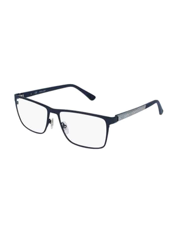 Police Full-Rim Rectangular Black Eyeglass Frames Unisex, Transparent Lens, VPL958M 560696