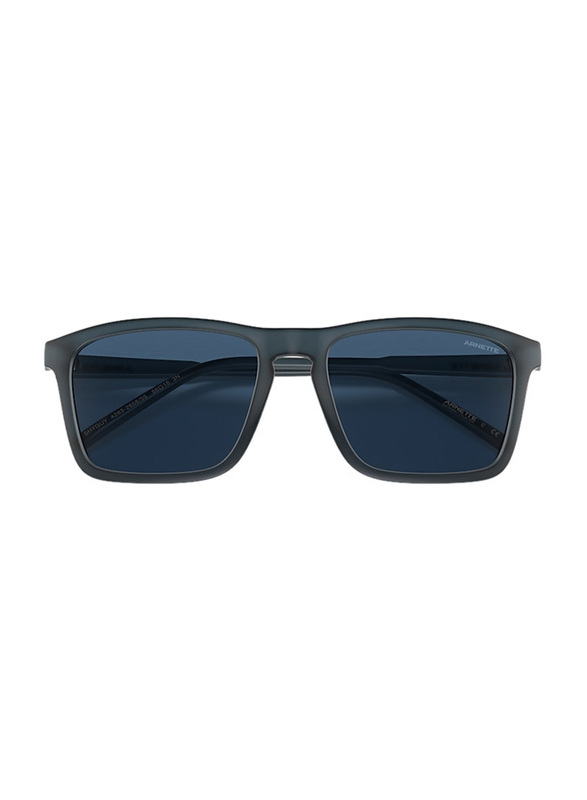 Arnette Polarized Full-Rim Square Matte Transparent Blue Sunglasses For Men, Dark Blue Lens, AN4283 265855, 56/18/140