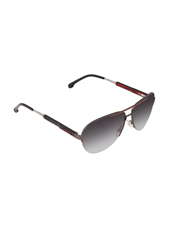 Carrera Full-Rim Pilot Semi Matte Ruthenium Black Sunglasses for Men, Dark Grey Gradient Lens, 8030/S 0SVK 9O, 62/15/140