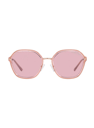 Michael Kors Polarized Full-Rim Hexagonal Rose Gold Sunglasses For Women, Pink Lens, 0MK1114 11084Z