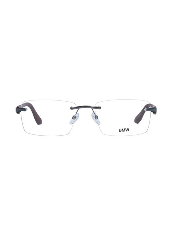 BMW Rimless Rectangle Black Eyewear Frames For Men, Mirrored Clear Lens, BW5018 009