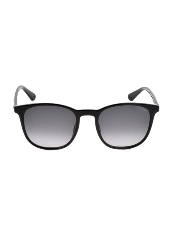 Police Groove 4 Full-Rim Phantos Total Gloss Black Sunglasses for Men, Smoke Gradient Lens, SPLF18M 0Z42, 53/22/145