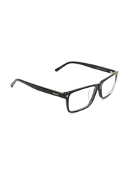 Bally Full-Rim Rectangle Black Eyewear Frames For Men, Mirrored Clear Lens, BY5016-D 001