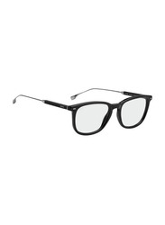 Hugo Boss Full-Rim Rectangle Black Eyewear Frames For Men, Mirrored Clear Lens, BO1359/BB 0807 00