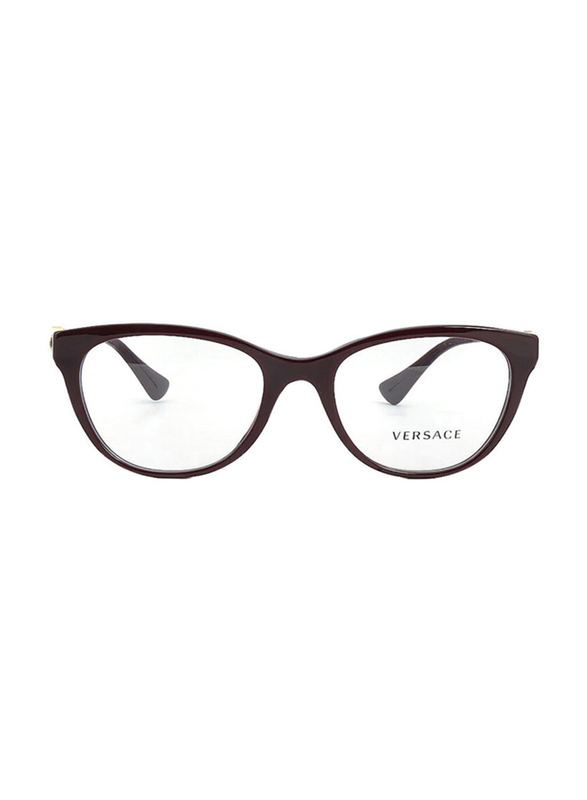 Versace Full-Rim Cat Eye Black Eyewear for Women, Transparent Lens, 0VE3330 5386, 53/19/145
