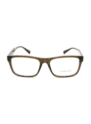 Versace Full-Rim Square Havana Eyewear for Men, Transparent Lens, 0VE3277 200, 55/17/140