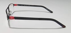 OGA Half-Rim Rectangle Black/Red Eyeglass Frames for Men, Clear Lens, 8182O-NR070, 56/17/140