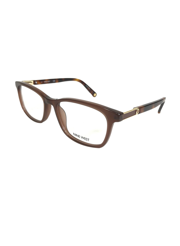 Nine West Full-Rim Square Brown Eyeglass Frames for Women, Transparent Lens, NW5142 210, 51/17/135