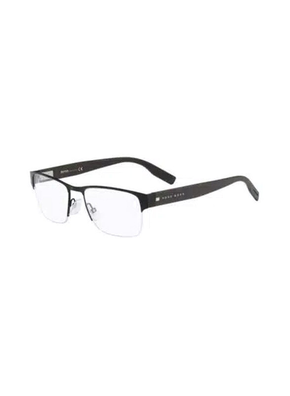 

Hugo Boss Half-Rim Rectangle Black Eyewear Frames For Men, Mirrored Clear Lens, 0562 05U1 00
