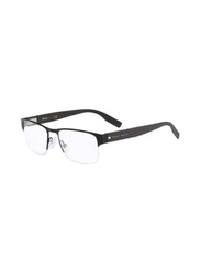 Hugo Boss Half-Rim Rectangle Black Eyewear Frames For Men, Mirrored Clear Lens, 0562 05U1 00