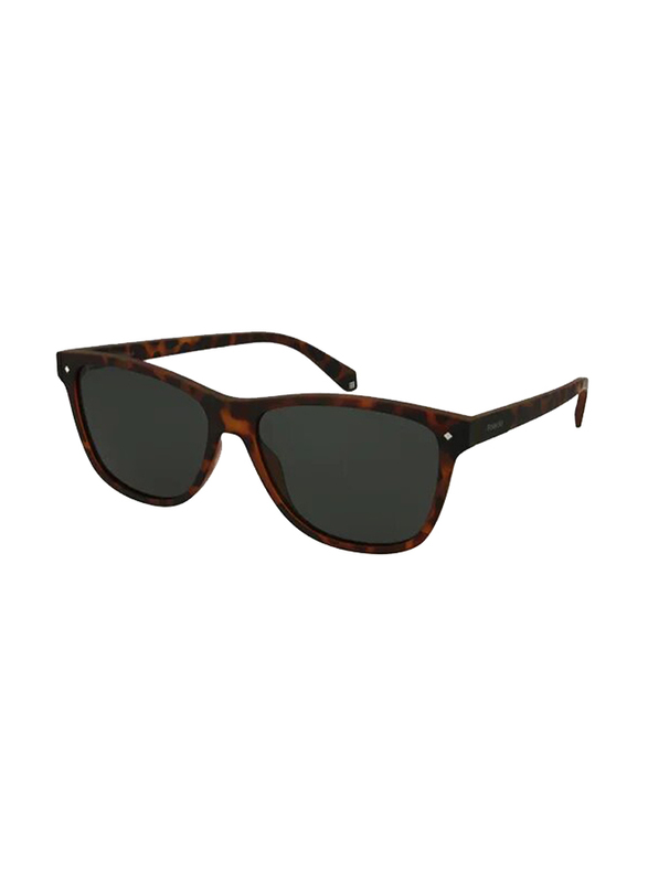 Polaroid Core Polarized Full-Rim Rectangular Brown Sunglasses for Men, Grey Lens, PLD6035/S 0N9P 00, 56/15/145