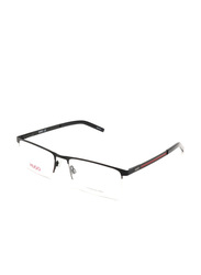 Hugo Half-Rim Rectangle Black Eyewear Frames For Men, Mirrored Clear Lens, HG1117 0003 00