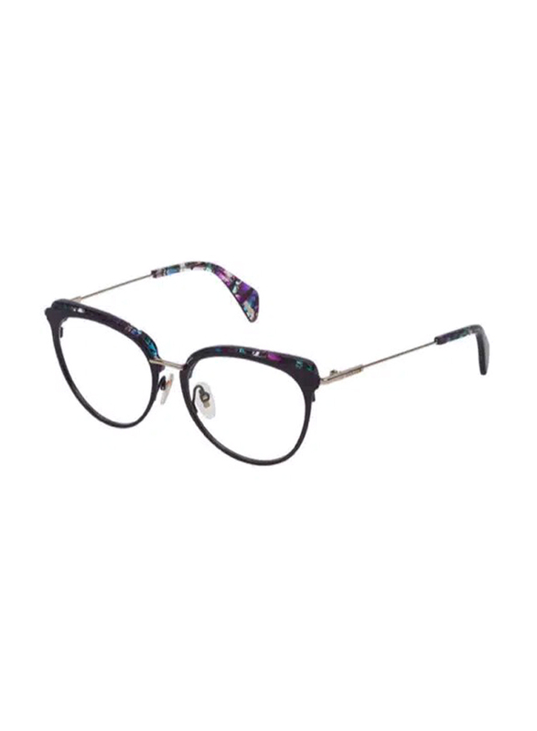 Police Full-Rim Oval Multicolour Eyeglass Frames for Women, Transparent Lens, VPL505V 5306NA