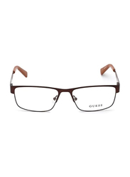 Guess Half-Rim Rectangle Brown Frames Unisex, GU1770 D96