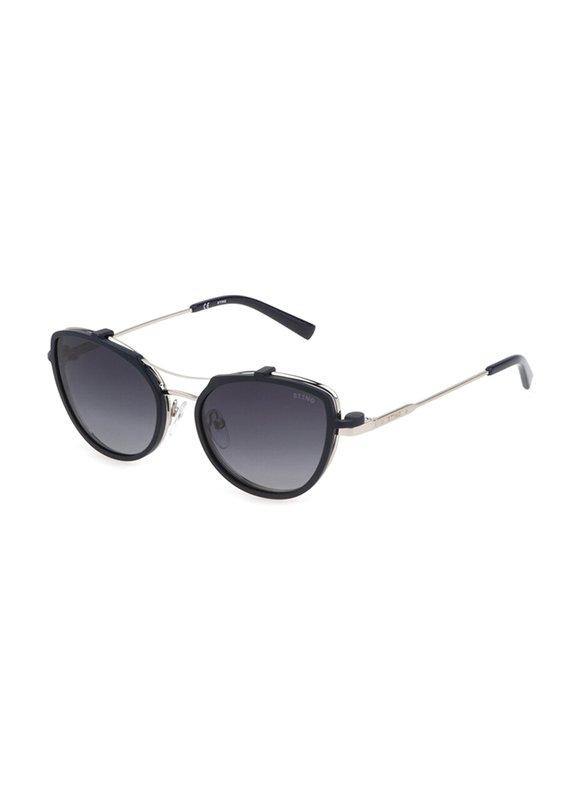 Sting Full-Rim Oval Silver Sunglasses Unisex, Black Lens, SST431 579P