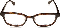 Tommy Hilfiger Full-Rim Rectangular Dark Havana Brown Eyeglass Frames Unisex, Clear Lens, Th 1580/F 0086 00, 56/19/145