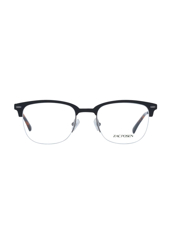 Zac Posen Half-Rim Round Black Eyewear for Men, Transparent Lens, ZHUG BK, 50/20/140