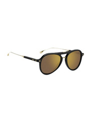 Hugo Boss Polarized Full-Rim Pilot Black Sunglasses for Men, Brown Lens, 1356/S 0807 YL, 54/18/145