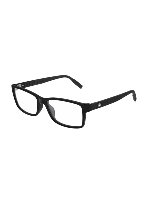 

Mont Blanc Full-Rim Rectangular Black Eyewear Frames For Men, Mirrored Clear Lens, MB0066O 002