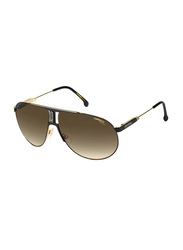 Carrera Full-Rim Pilot Black/Gold Sunglasses Unisex, Brown Gradient Lens, PANAMERIKA65 02M2, 65/11/135
