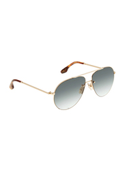 Victoria Beckham Full-Rim Pilot Gold Sunglasses for Women, Green Lens, VB213S 700, 61/13/140