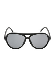 Calvin Klein Full-Rim Pilot Matte Black Sunglasses for Men, Grey Lens, CK19532S 001, 58/13/140