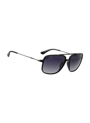 Police Polarized Full-Rim Rectangle Black Sunglasses Unisex, Black Lens, SPLD40 Z42P