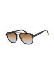 Ermenegildo Zegna Full-Rim Aviator Havana Sunglasses for Men, Smoke Lens, EZ0159-D 52F, 59/19/145