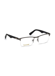 Timberland Full-Rim Rectangle Matte Light Ruthenium Frames for Men, TB1371 015, 54/19/140