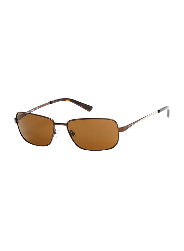 Harley Davidson Full-Rim Rectangle Brown Sunglasses for Men, Brown Lens, HD0909X 49E, 58/16/140