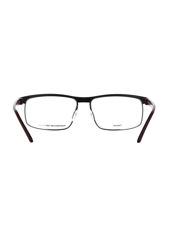 Porsche Design Half-Rim Rectangular Black Eyeglass Frame for Men, P8297 A, 58/15/140