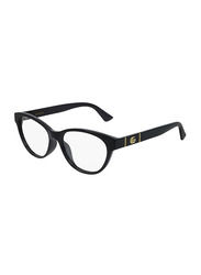 Gucci Full-Rim Cat Eye Black Eyeglasses Frame for Women, Transparent Lens, GG0766OA 001, 54/15/145