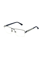 Police Zenith 4 Half-Rim Square Polished Palladium with Opaque Blue Parts Frames for Men, VPLD10 0F94, 57/17/145