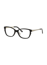 Bebe Full-Rim Rectangle Black Eyewear Frames For Women, Mirrored Clear Lens, BB5158